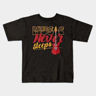 Music Never Sleeps Kids T-Shirt